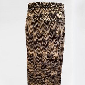 APT. 9 Black/Grey/Cream Striped V-Lines Full-Length Skirt - Perfect for Work!